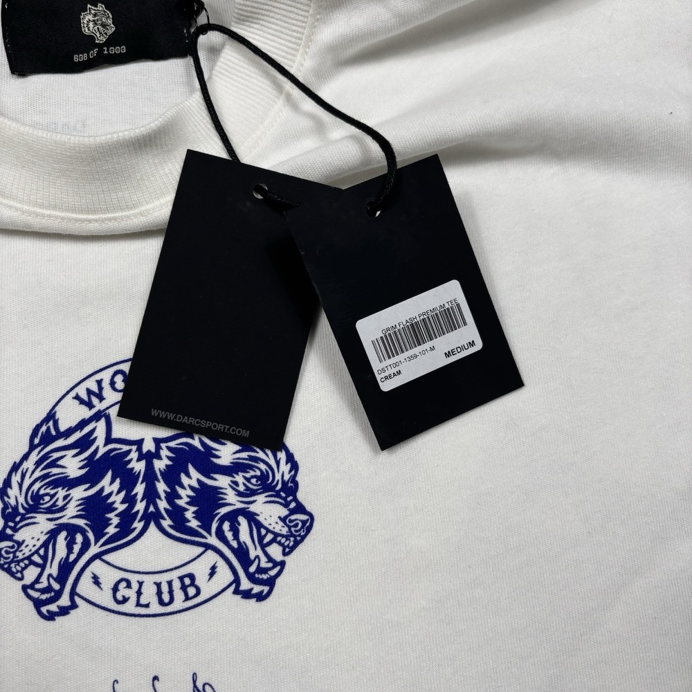 Darc Sport Grim Flash Premium Gym Tshirt Cream Men's Size Medium NWT - Picture 4 of 8